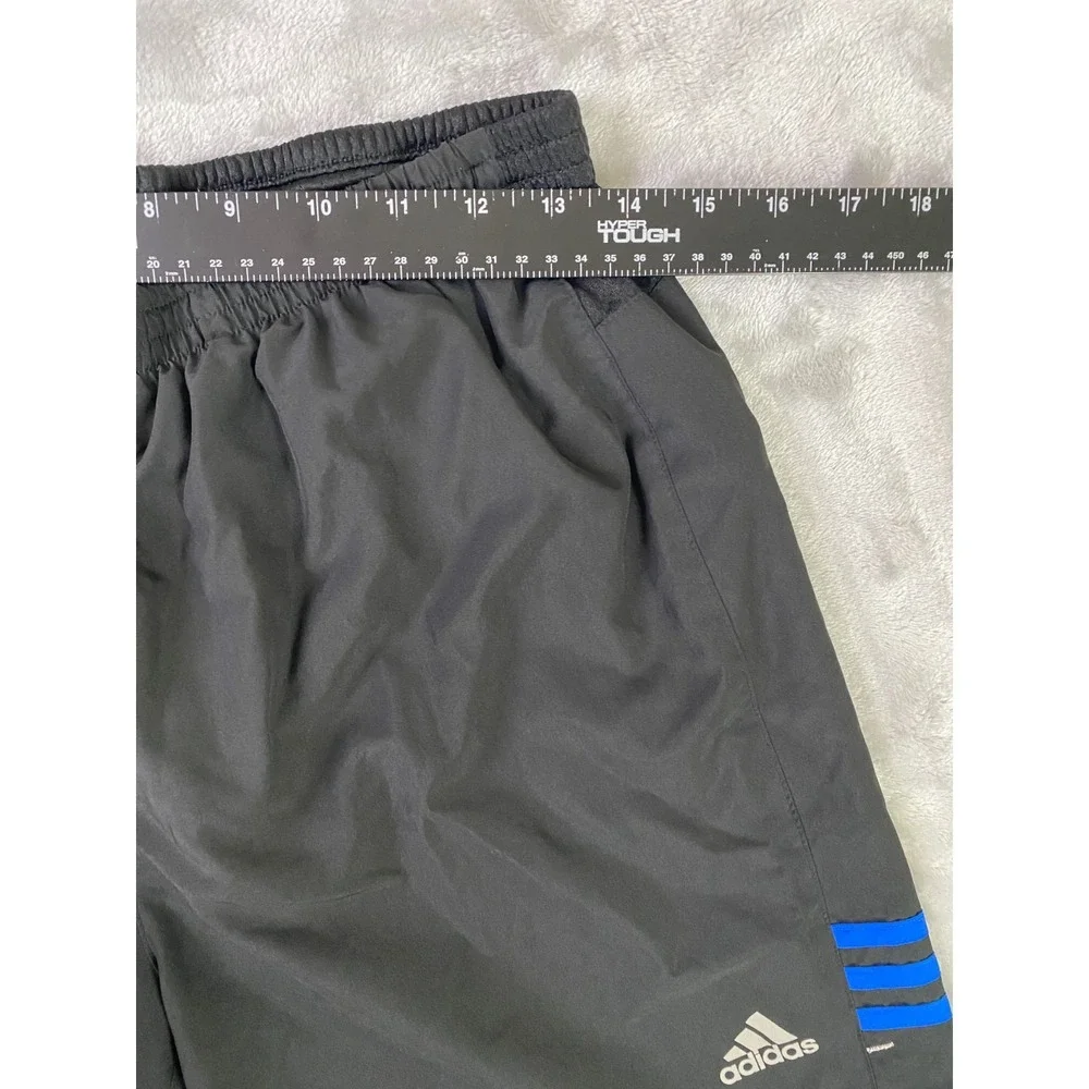 Adidas Response Athletic Shorts Mens Large Black Blue Climalite 3-Stripe Running